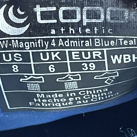 Topo Athletic Womens Magnifly 4 Admiral Blue Teal Wide Toe Running Shoes Size 8 - Picture 8 of 10